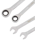Kickass Metric Ratcheting Combination Wrench Set, 7-Piece from 8mm to 17mm, close-up of wrench head and 17mm marking