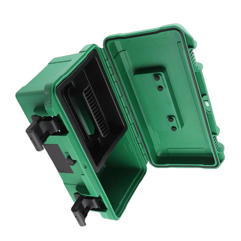 Open green Tractor Tool Box Portable Organizer with Removable Tray Durable PP Plastic Carrier for UTV ATV Truck Car Universal Fitment