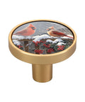 Four Pack Two Birds Gold Cabinet Knobs Round Drawer Pulls For Cabinets And Dressers, featuring bird design