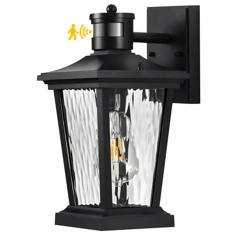 Outdoor Wall Lights With Motion Sensor Black Porch Lighting With One Button Control Three Modes From Dim To Bright
