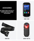 Accessories for Rally XC110 Single-Sensing Power Meter Pedals including Edge 1050, HRM 600, Varia RCT715.