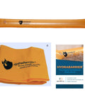 Beefy Flood Barrier for Home and Property Protection 12 Feet Long by 6 Inches High lightweight reusable bright orange folded barrier.