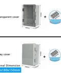 IP66 Waterproof Plastic Electrical Enclosure Junction Box For Outdoor Rugged Power Distribution And Instrument Projects ABS Housing With Transparent Cover Durable Weatherproof Box In Multiple Size Options, 300mm x 200mm x 170mm