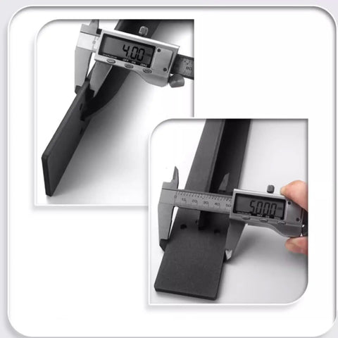 Heavy Duty Floating Shelf Brackets Pack Of Two Cold Rolled Steel L Shape Wall Mounts measured with caliper, showing 4.00 and 5.00.