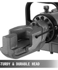 Close-up of sturdy and durable head of Heavy Duty 16Mm Electric Hydraulic Rebar Bender Machine With Crimping Tool.