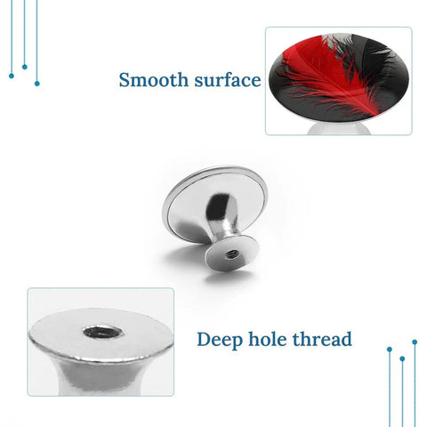 Round Cabinet Knobs With Screws For Dresser Kitchen Bathroom, Stainless Steel, Durable Anti Rust And Anti Corrosion Hardware, Easy Install No Sweat, Fits Standard Cabinet Doors And Drawers, Sleek Modern Look, shiny chrome knob with deep hole thread