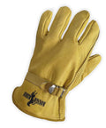 Rough Rider Gold Premium Leather Driver Gloves 12 Pack Medium With Leather Pull Strap Durable Cowhide For Ultimate Grip Breathable Comfort