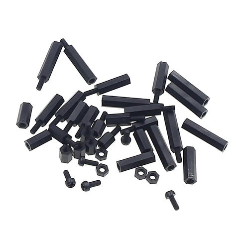 Black Nylon M2.5 Hex Spacer Standoffs Screws Nuts Assortment Kit 240 Pieces Including Male And Female Standoffs In 6mm And 10mm Lengths For Electronics Projects RC Builds
