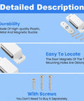 Heavy Duty White Cabinet Magnets 36 Pack showing durable plastic and metal construction with included screws for easy installation.