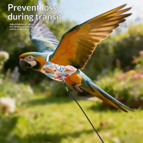 Anti Pinch Design Bird Flight Suit For Parrots Adjustable Walking Harness and Training Gear Polyester Parrot Flying Clothes