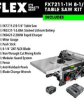 Beast Mode 24V Brushless Cordless Table Saw Kit Featuring 8.25 Inch Precision Cutting Blade And 6.0Ah Stacked Lithium Battery Paired With Rapid Charger on workbench.
