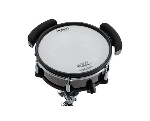 BT-1 Pod Trigger Pad For V Pads And Acoustic Drums, curved mount visible on drum, works with V Drums Modules and SPD Series