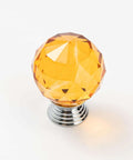 Slick 30Mm Crystal Cabinet Knobs Six Pack With Heavy Duty Zinc Alloy Base Rock Solid Diamond Cut Glass Drawer Pulls For Kitchen Cupboard And Wardrobe Clean Lines And Killer Sparkle Orange Yellow - Diamond cut orange-yellow glass knob with chrome base.