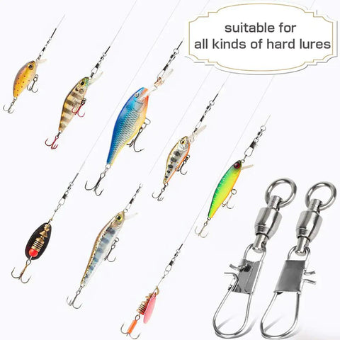 Interlock Snap Ball Bearing Fishing Swivels For Saltwater And Freshwater Tackle High Strength Corrosion Resistant Leader Lure Line Connectors 25 Pieces 20 Lb Capacity with hard lures