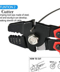 Close-up of wire cutter from All In One Wire Rope Crimp Kit With 100Ft 2mm Vinyl Coated Cable, showing crimping capacity in mm.