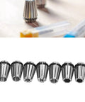 Pro Grade Seven Piece ER Spring Collet Set 1.0mm To 7.0mm For CNC Milling And Drilling, precision collets with 0.01mm tolerance.