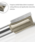 Close-up of a 1/4 Inch Shank 1/4 Inch Cutting Diameter 2 Flute Straight Router Bit Carbide Tipped Plunge Router Bit for woodworking