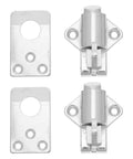Spring Latch Lock for Cabinets and Windows, Zinc Alloy Self Closing Bolt Latch with Screws, Easy Install, Durable Silver Metal Catch, 2-pack