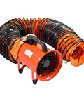 Flexible PVC Duct Hose For Your HVAC Setup Flame Retardant Hard Wearing Beefy Heavy Duty Ventilation Ducting with fan unit attached