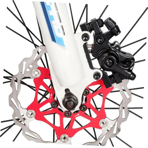 Close-up of Built Tough Mechanical Disc Brake Kit For Mountain And Road Cycles featuring adjustable aluminum alloy caliper.