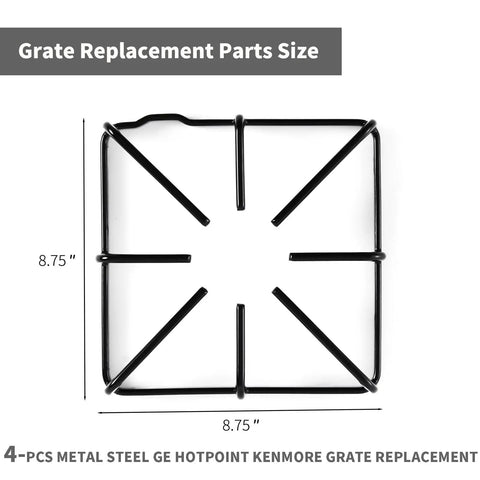 Top view of a single burner grate from Beefed Up Heavy Duty Replacement Burner Grates Set for GE Kenmore Hotpoint Stove Parts