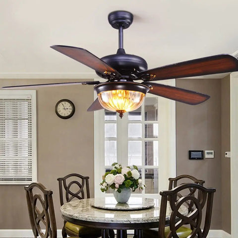 Classic Antique 42 Inch Ceiling Fan With Remote And Led Light For Indoor Outdoor Spaces Delivers Smooth Operator Reliability And Reversible Blades For Ultimate Chill Vibes In Living Rooms, featuring wood blades and decorative light.