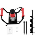 Workhorse 1.5KW Electric Post Hole Digger with 6 Inch Drill Bit, 11.8 Inch Extension Rod, safety lock, and non-slip handles