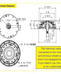 Technical drawing of Harmonic Drive 30 Arcsec Strain Wave Gear Reducer Precision ZXJ25 115mm 100 to 1 Gearbox for industrial robotics.