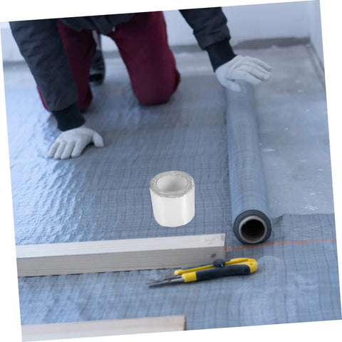 Self-Adhesive Roof Repair Tape With Aluminum Foil Butyl Sealant for Quick Leaks Fix on display with DIY setup