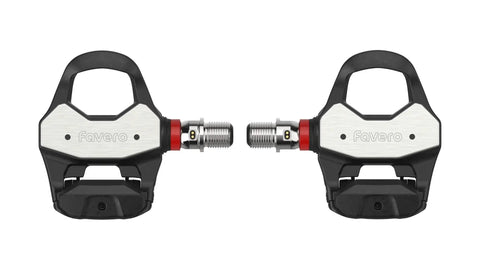 Assioma Pro RL 2 Dual Sided Power Meter Pedals with Look Keo Compatibility showing left and right balance sensors