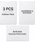 3 Pack 8x10 Inch Aluminum Sign Blanks For Sublimation UV Printing And Engraving 0.65mm Thick With 4 Pre Drilled Holes