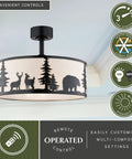 HomeStock Acadia 20-inch Indoor Ceiling Fan with Dimmable Light Kit and Remote Control featuring nature-themed design.