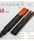 2 Pack Heavy Duty Metal Buffer Drawer Slides Bottom Mounted Concealed Design Smooth Gliding Rock Solid Hidden Hardware For Cabinets Goes On Like Butter, 25cm length, cold rolled steel.