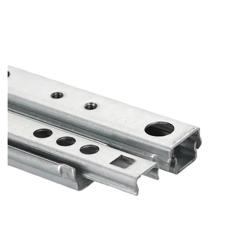 Smooth As Butter Heavy Duty Steel Drawer Glides Two Pack Side Mounted Ball Bearing Cabinet Hardware Full Extension Furniture Setup Quiet Operation 246 Mm, close-up of steel drawer slides.