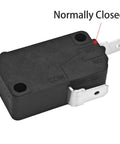 Heavy Duty Micro Switch Pair Normally Closed 2 Pin 10A 20A 250V Pin Plunger Snap Action Switch showing compact black housing.