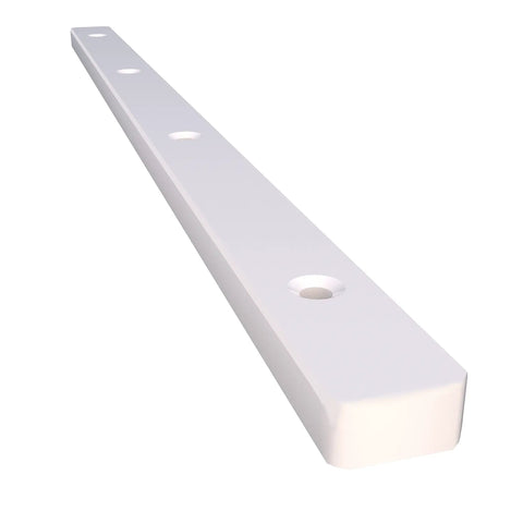 5 Pairs Hard-Hitting Hella Smooth Plastic Drawer Rails Side Mount Screw-On 11-Inch White with pre-drilled holes for easy installation.
