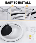 White Finish Modern Flush Mount Circle Ring LED Ceiling Light With Three Color Temperature Settings installation guide
