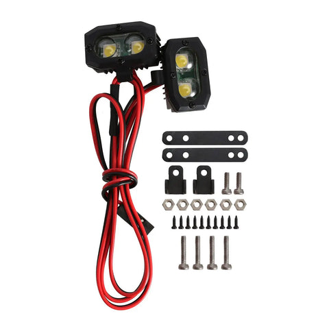 RC Crawler LED Headlights For Axial TRX4 TRX6 SCX10 90046 Wraith Redcat Gen8 One Tenth RC Car with screws and mounts