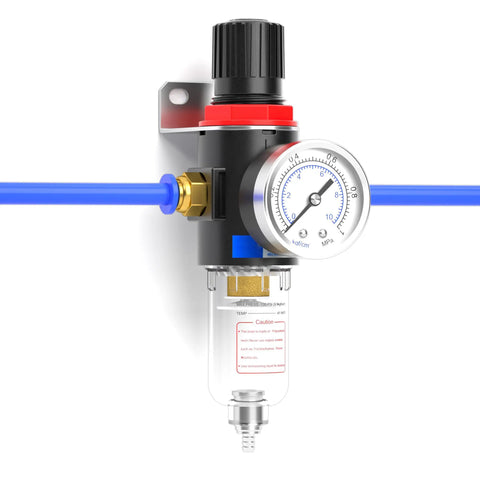 Pro Grade 3L Coolant Lubrication Misting System for CNC machines showing solenoid valve and pressure gauge detail