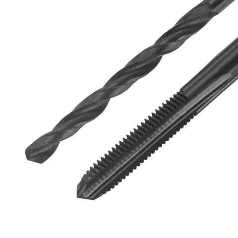 Pro Grade Tap And Drill Bit Set For DIY Projects Includes Two 8 40 UN Taps And Two 3 5mm Drill Bits In Black Oxide HSS 6542 High Speed Steel