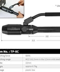 Hydraulic Knockout Hole Punch Driver Set showing handle and die specifications for 22.5-61.5mm holes in 3.5mm steel