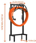 Heavy Duty Freestanding Garden Hose Holder For Outdoor Use Upgraded Metal Hose Stand With Four Spikes Detachable Hose Reel