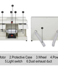 ZGOOD 550W Large Space Bench Grinder Buffing Machine With LED Light, motor, protective case, wheels, and dust exhaust shown.