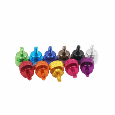 Multi-colored 6063 T6 Aluminum Alloy High Head Reticulated Thumb Screws M6 For PC Case Chassis DIY Builds Orange Anodized M6x12mm 10 Pack