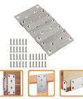 Stainless Steel Brace Plates Set With Screws, Corrosion Resistant Flat Corner Joining Plates For Table And Furniture Repair, 10 Piece Pack.