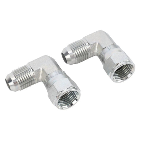 Rock Solid 3/8 Inch 90 Degree Hydraulic Fittings Featuring 37 Degree Flare Male to 90 Degree Female Elbow Adapter for High Pressure SAE J514 Systems Built From Carbon Steel Heavy Duty Gear for Ag Machinery Runs Smooth and Holds Zero Leaks Today, 3/8-inch elbow fittings