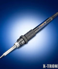 Pro Grade 75W Soldering Iron Station With LED Display, showcasing the soldering iron tool on a blue gradient background