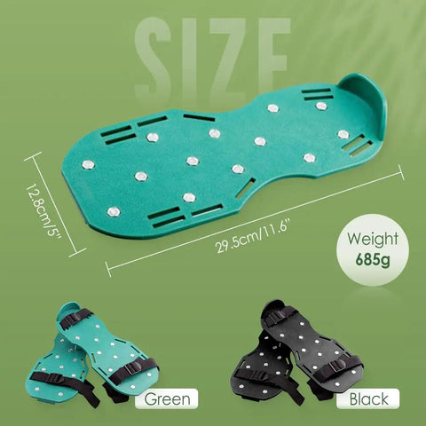 Lawn Aerator Shoes For Grass Health With Adjustable Straps And Heavy Duty Spikes One Size Fits All Green Spike Shoes