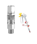 One Quarter Inch Swivel Joint For Spray Gun Hose 360 Degree Rotation Heavy Duty Rock Solid Stainless Steel 304 Construction Built To Last Corrosion Resistant For Airless Paint Sprayers And High Pressure Hoses, 304 stainless steel