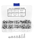 Durable 140 Piece Pan Head Screw Set In Clear Box 304 Stainless Steel Hardware Kit For DIY Projects Home Repairs And Everyday Fixes Transparent Organizer For Easy Grab And Go Access